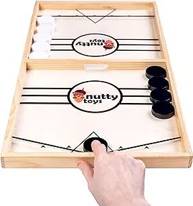 Nutty Toys Sling Puck Family Game XL - Fast & Rapid Tabletop Table Battle, Top Xmas Gift 2022, Un... | Amazon (US)