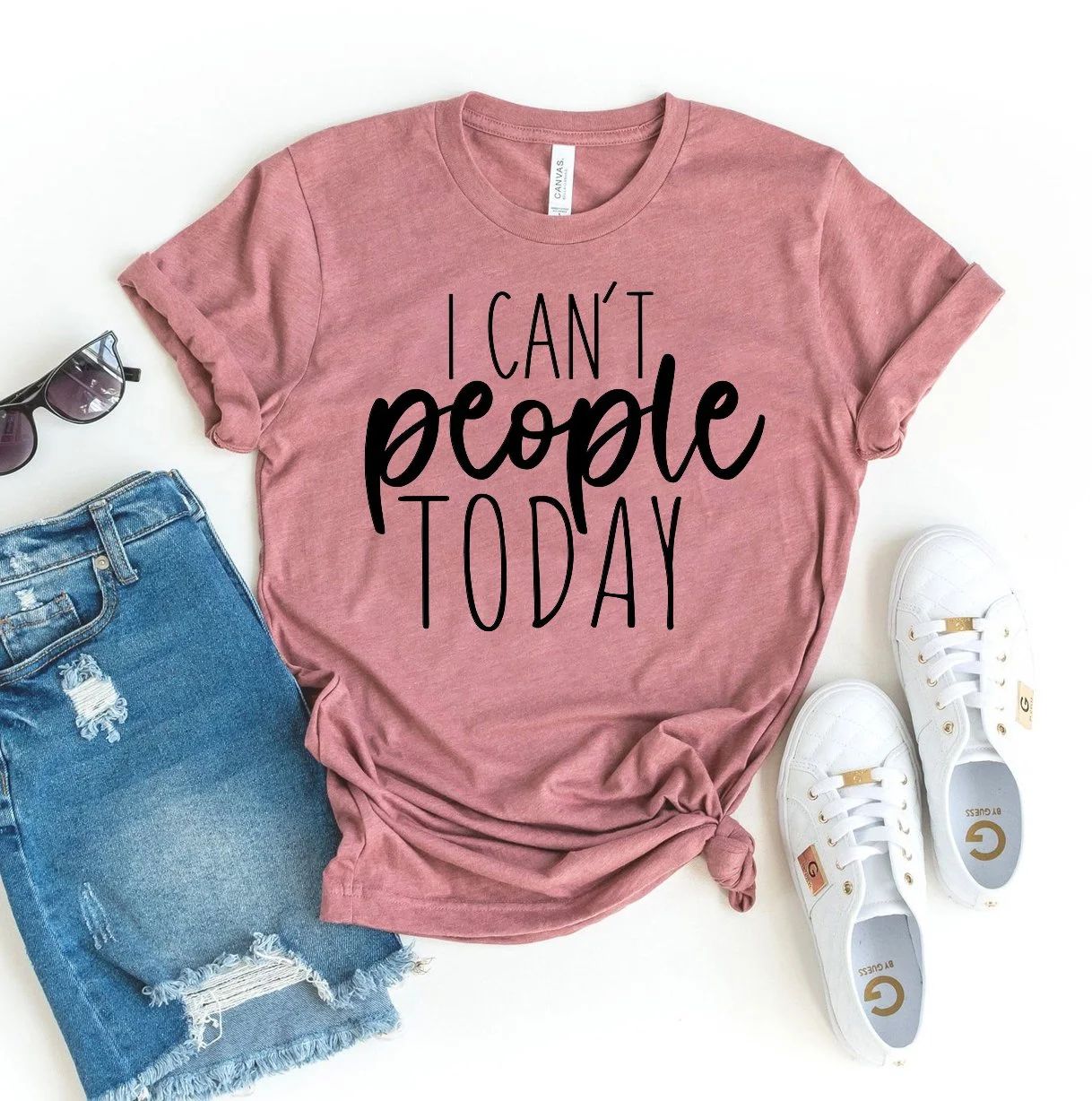 I Can't People Today T-shirt Awkward Shirt Anti Social Top Introvert Gift Women's Nerd Tshirt Hom... | Walmart (US)