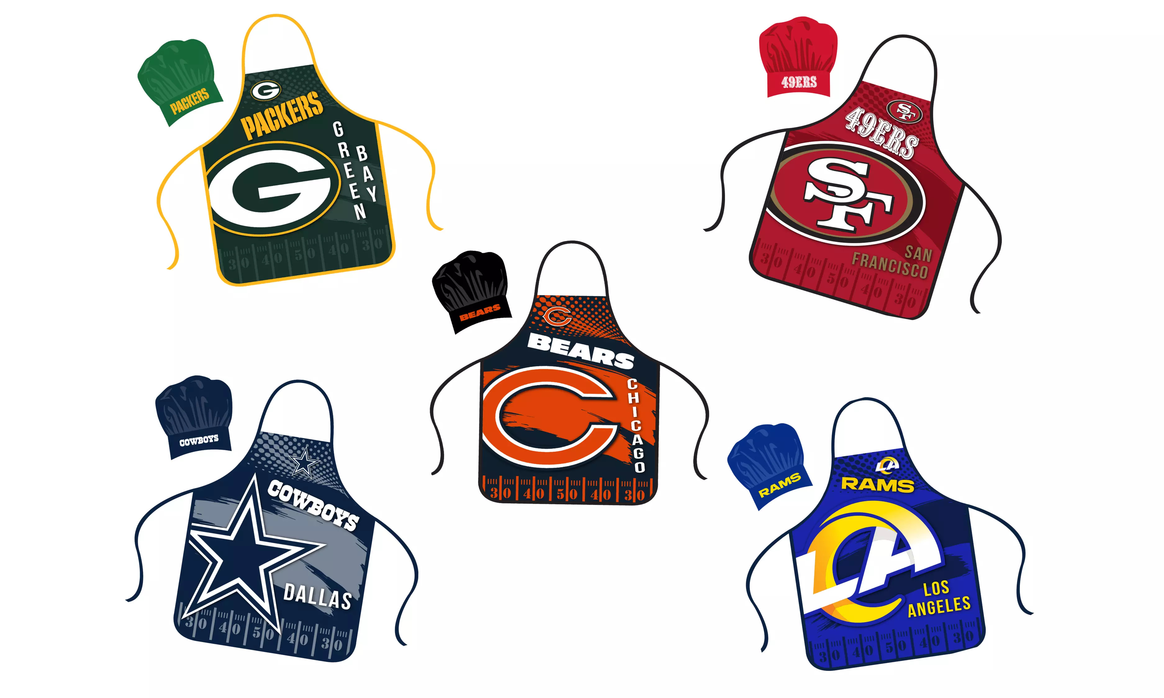 NFL Apron & Chef Hat Set, with Large Team Logo | Groupon North America