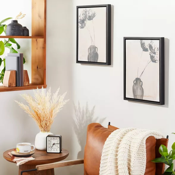 Neutral Floral Vase Framed Wall Art - Hearth & Hand™ with Magnolia | Target