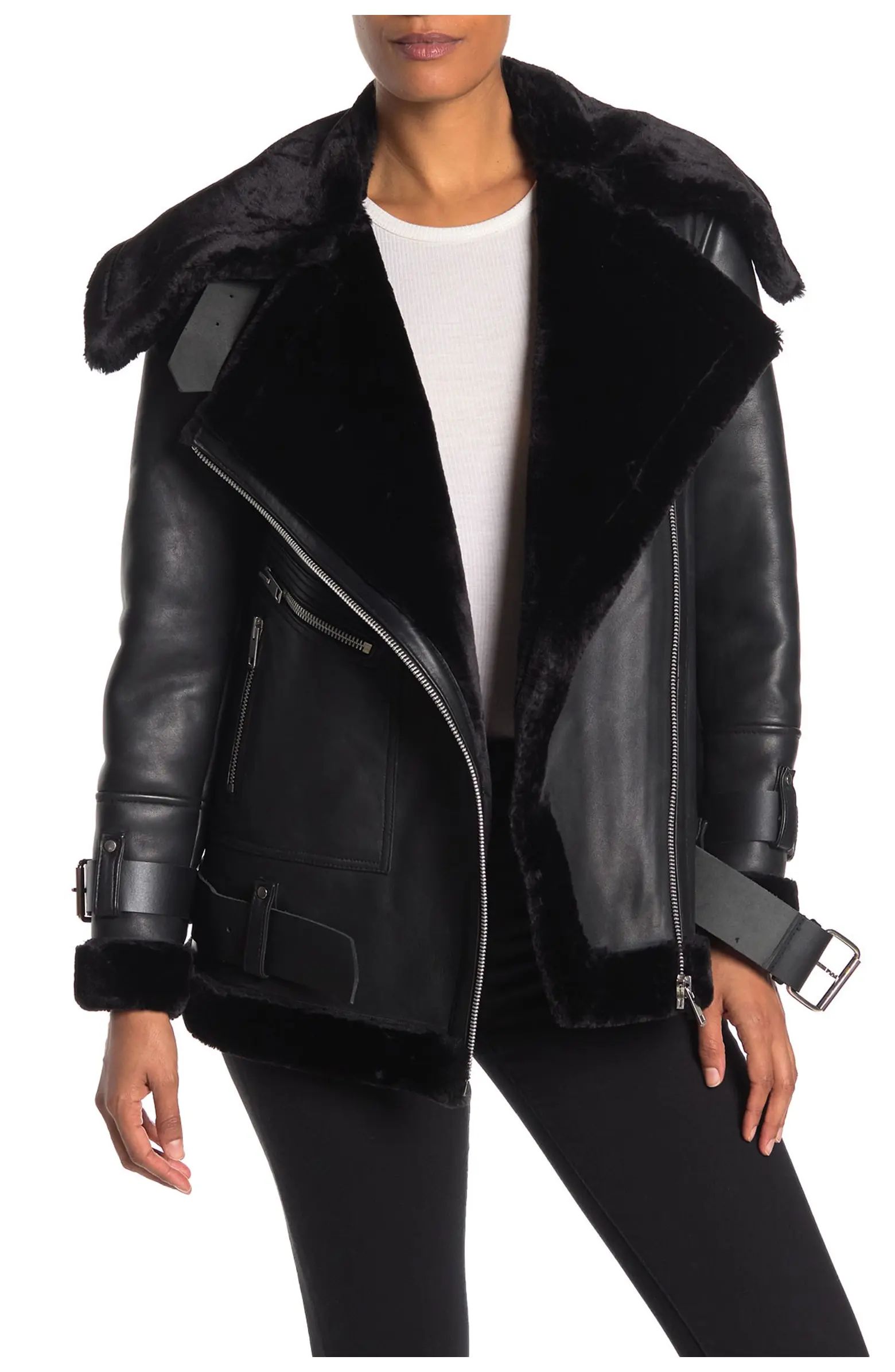 Celine Faux Fur Leather Jacket | Nordstrom Rack