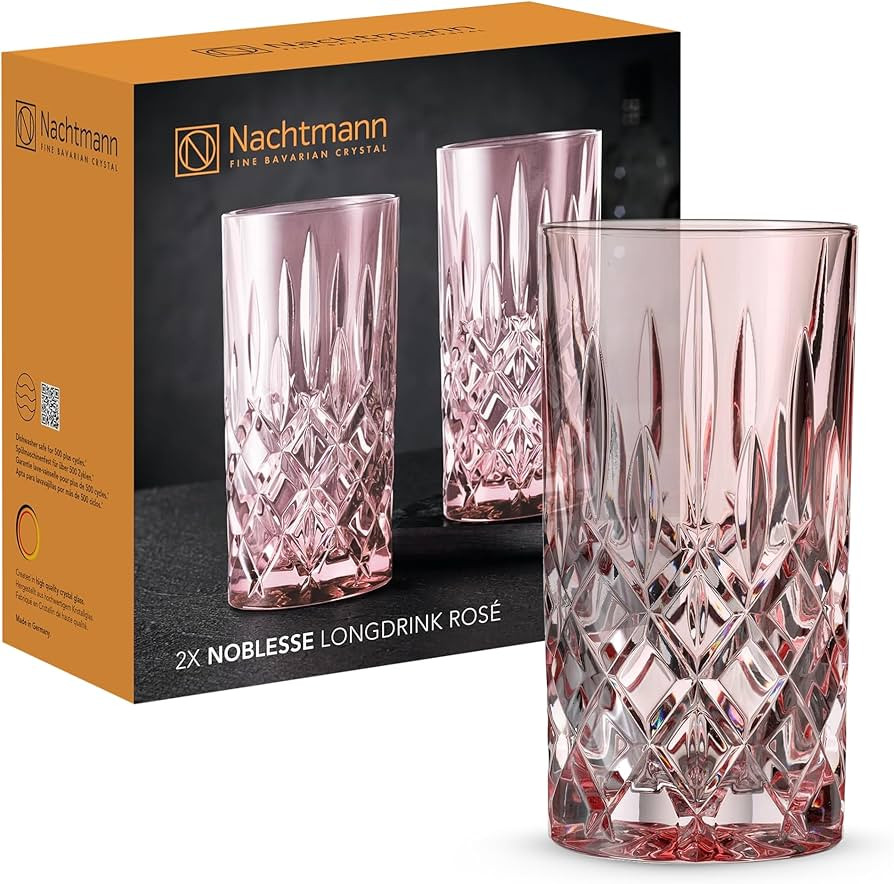 Nachtmann 2-teiliges Longdrinkgläser Set, 395 ml, Rosé, Noblesse, 105711, Cocktailgläser aus K... | Amazon (DE)