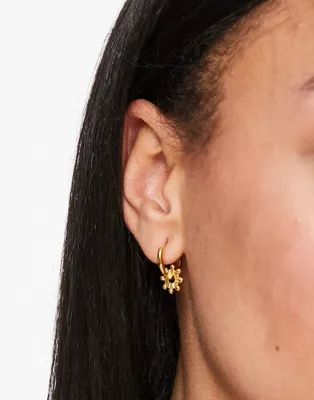 Whistles beaded sun ray mini hoop earring in gold | ASOS (Global)