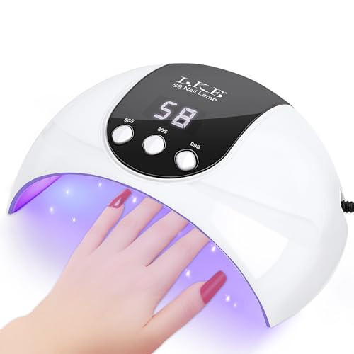 LKE UV Light for Gel Nails, 54W UV LED Nail Lamp with 18 Beads 3 Timer Setting & Auto Sensor Nail Dryer for Gel Polish Polygel Fast Curing Manicure Professional UV Nail Light Home Salon Nail Tools | Amazon (US)