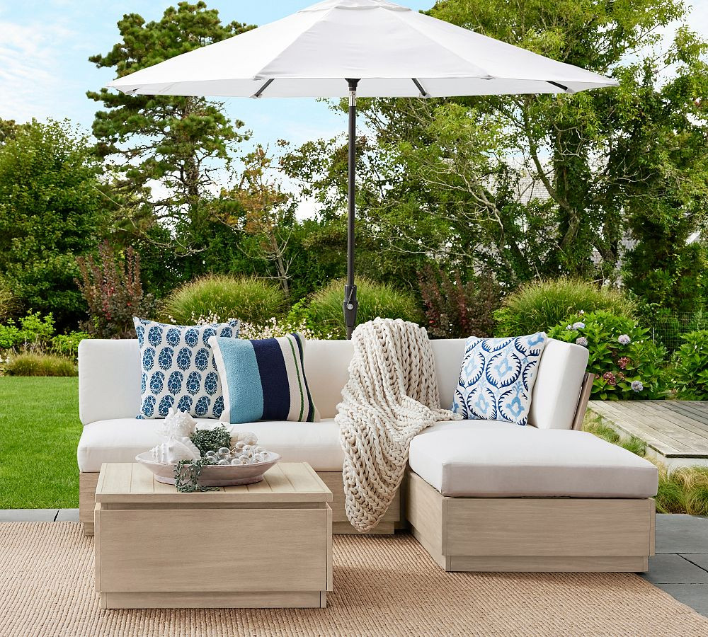 Indio Modern Platform 3-Piece Loveseat Sectional | Pottery Barn (US)