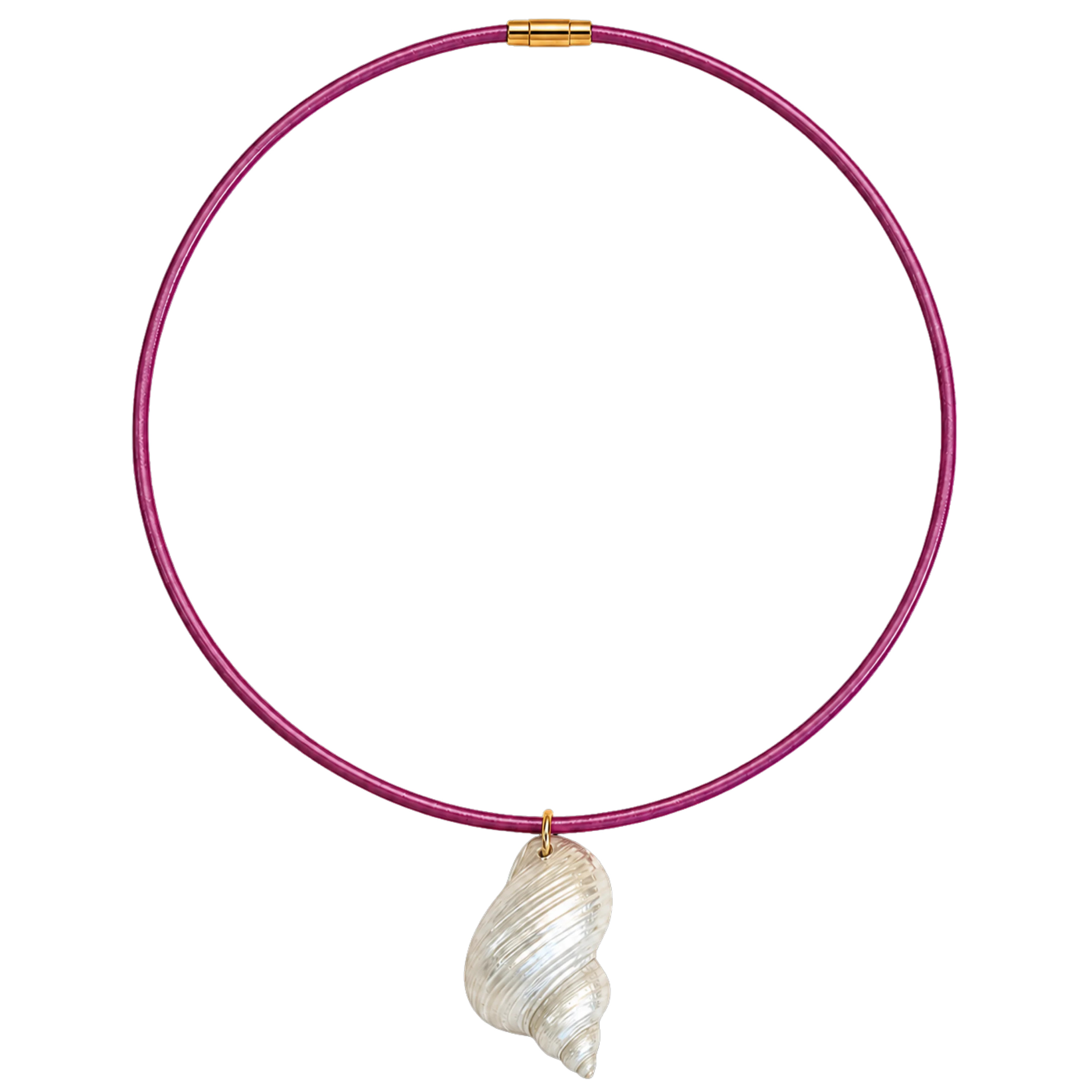 Pink Cord Shell Necklace | Logan Tay