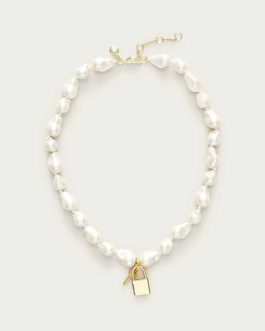 Baroque pearl necklace with key pendant | J. Crew US