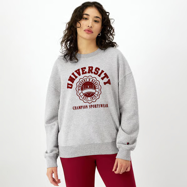 Womens Champion® Powerblend Relaxed Sweatshirt w/University Logo | Boscov's Department Stores