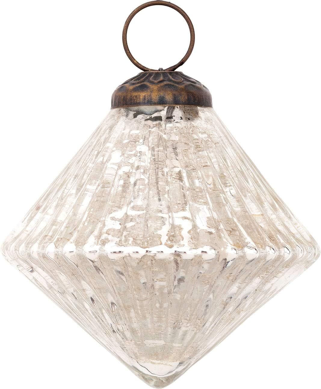Luna Bazaar Vintage-Style Small Glass Ornament (2-Inch, Silver, Adele Design) - Great Gift Idea, ... | Amazon (US)