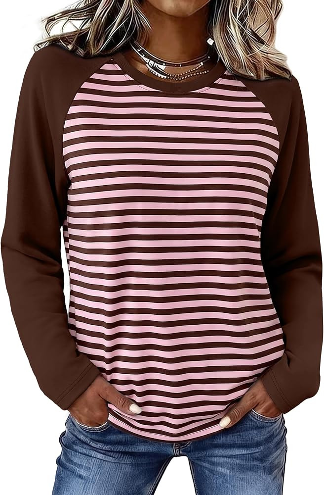 WIHOLL Long Sleeve Shirts for Women Crewneck Tops Fall Clothes Outfits 2026 | Amazon (US)
