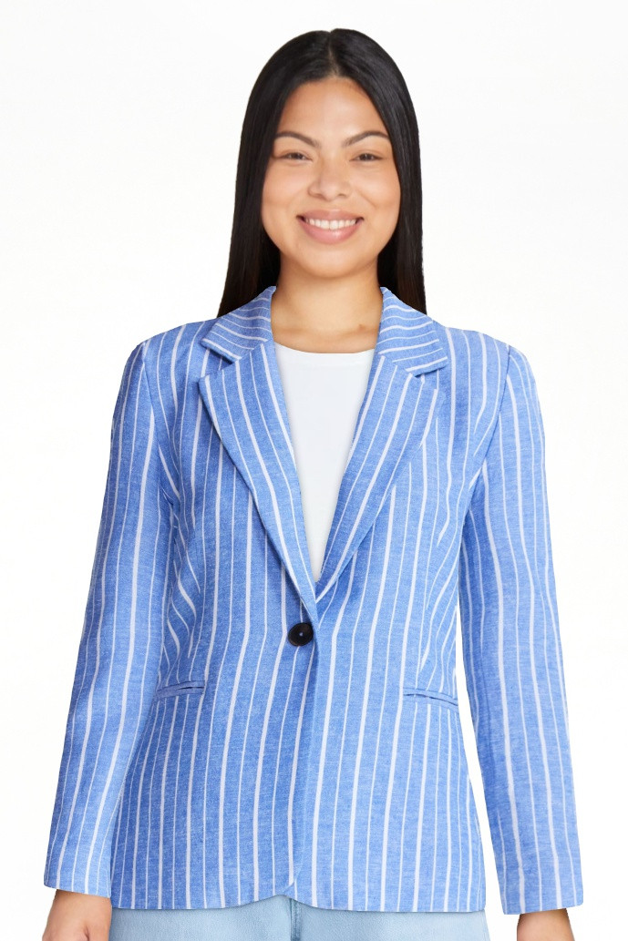 Free Assembly Women's and Women's Plus Linen-Blend Single Breasted Blazer, Sizes XS-4X | Walmart (US)