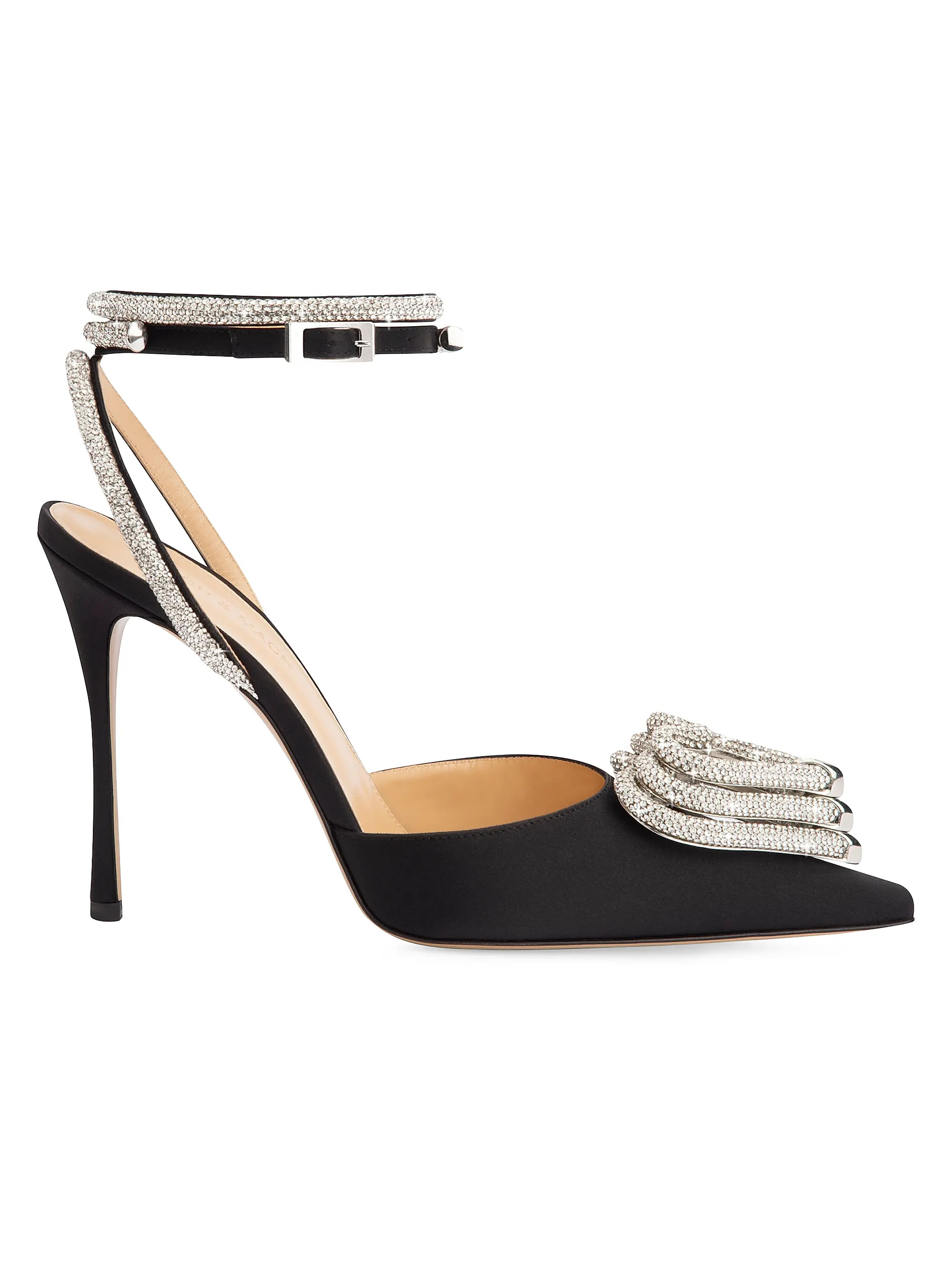 Triple Heart 110 Satin Ankle-Strap Pumps | Saks Fifth Avenue