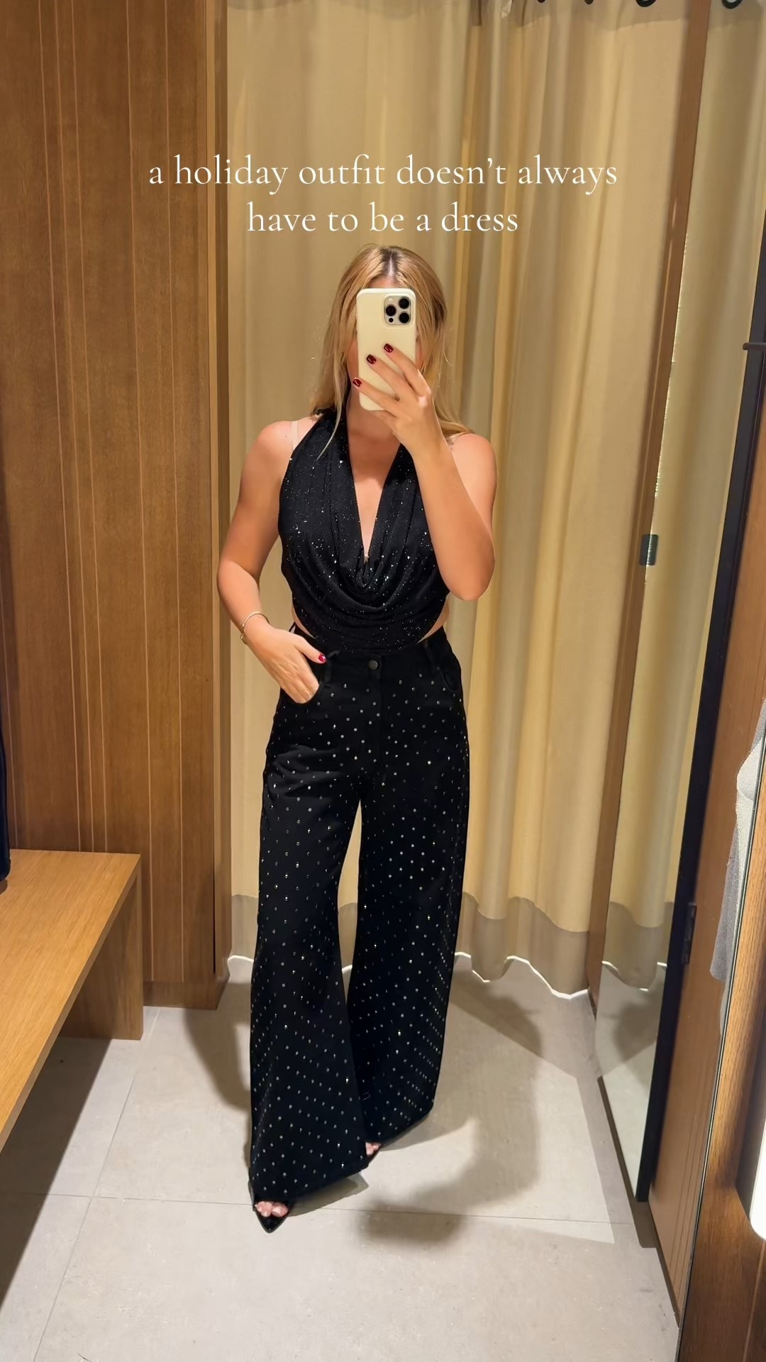 Mango holiday outfit mango rhinestone top size small 
Jeans size 2 


#LTKParties #LTKSeasonal #LTKHoliday