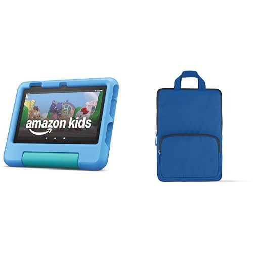 Amazon Fire 7 Kids Tablet Sleeve Bundle — Bundle includes Amazon Fire 7 Kids tablet,16GB, Blue & Denim Carrying Case | Amazon (US)