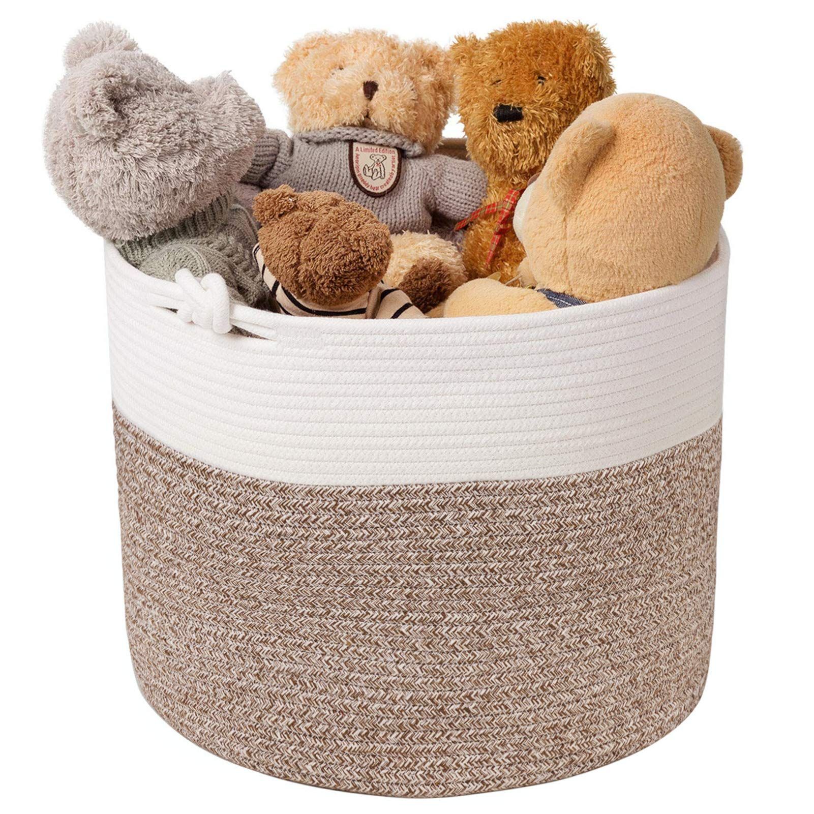 Goodpick Cotton Rope Basket with Handle for Baby Laundry Basket Toy Storage Blanket Storage Nursery  | Amazon (US)