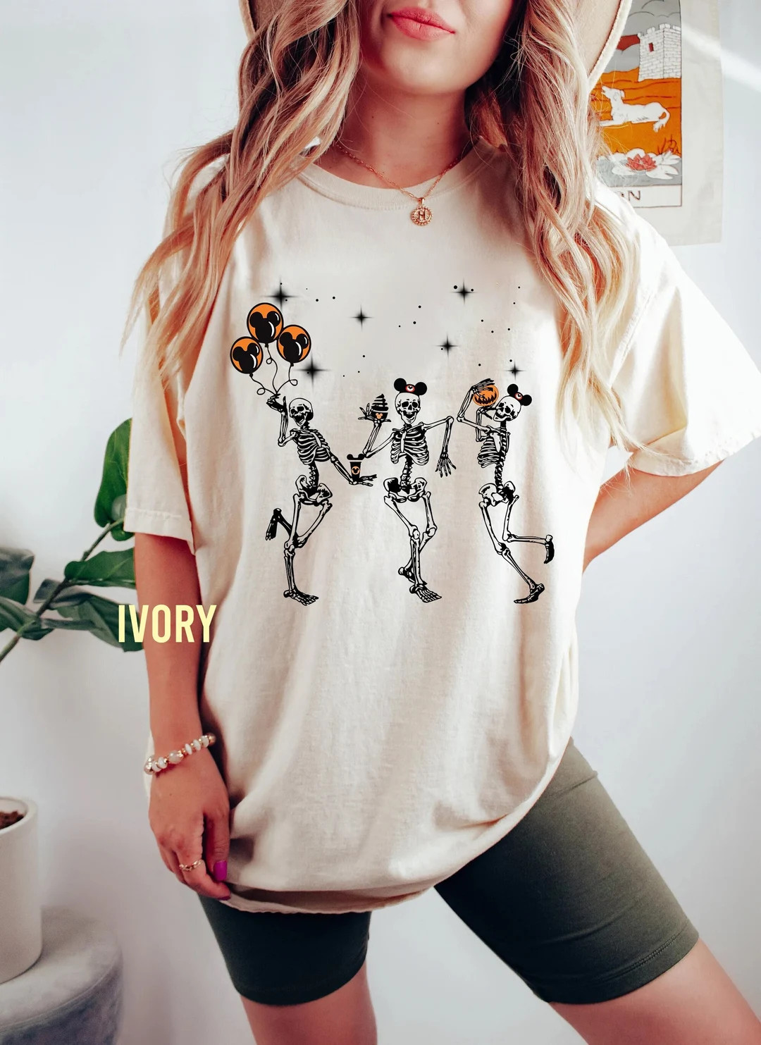 Disney Halloween Party Dancing Skeleton Mickey Ears Shirt - Etsy | Etsy (US)