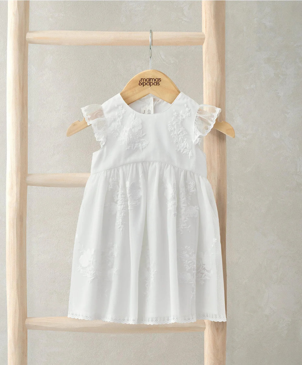 Short Sleeve Embroidered Lace Dress - Floral Print | Mamas & Papas