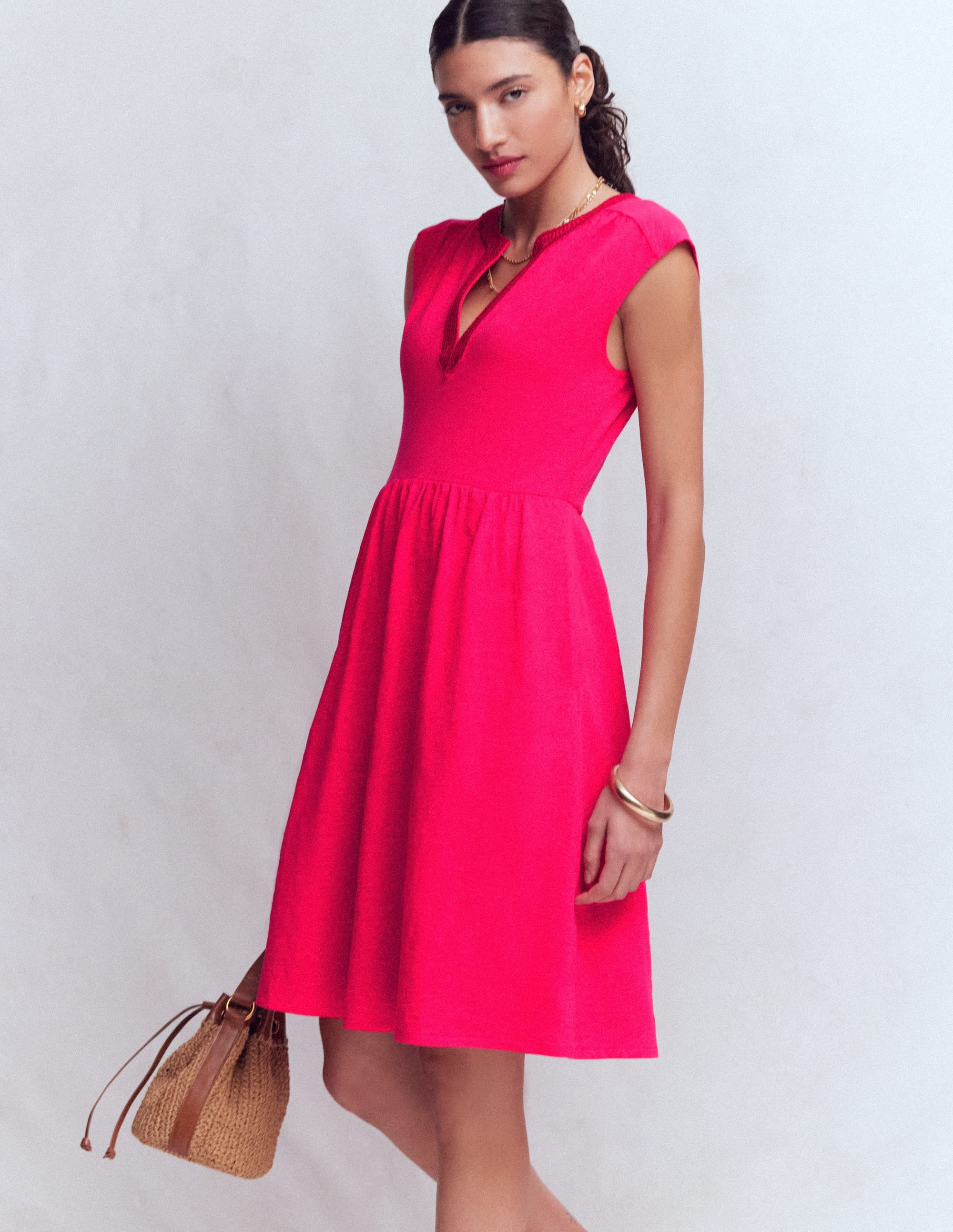 May Jersey Short Dress-Opulent Pink | Boden (US)