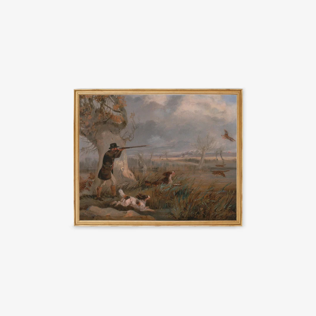 Vintage Hunting Art Print  Vintage Painting  Wall Decor  - Etsy | Etsy (US)