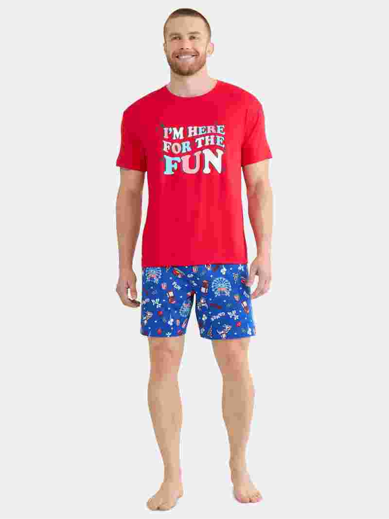 Summer Men's Americana Matching Family Sleepwear Top and Shorts Pajama Set from Way to Celebrate,... | Walmart (US)