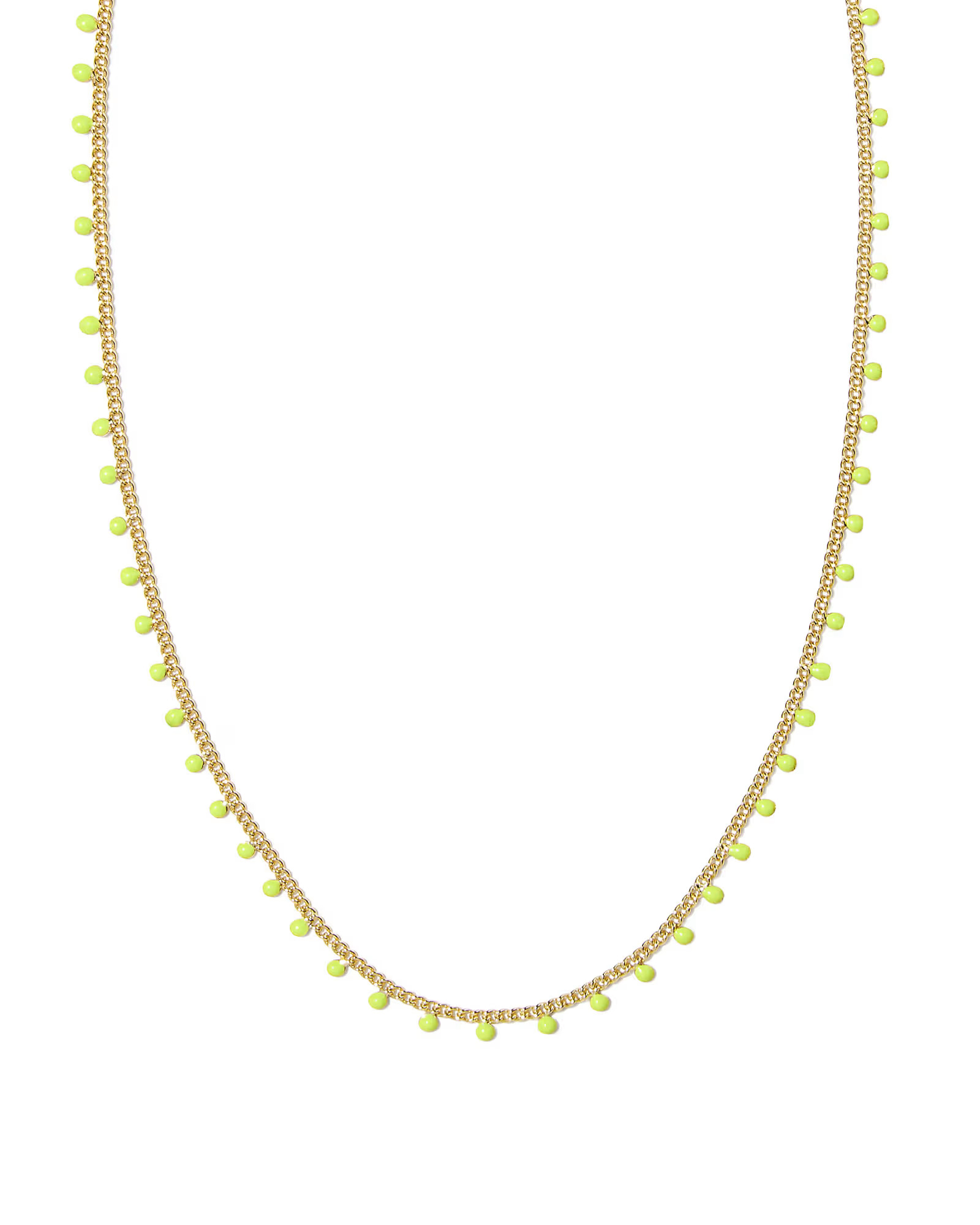 Kelsey Gold Strand Necklace in Chartreuse Enamel | Kendra Scott