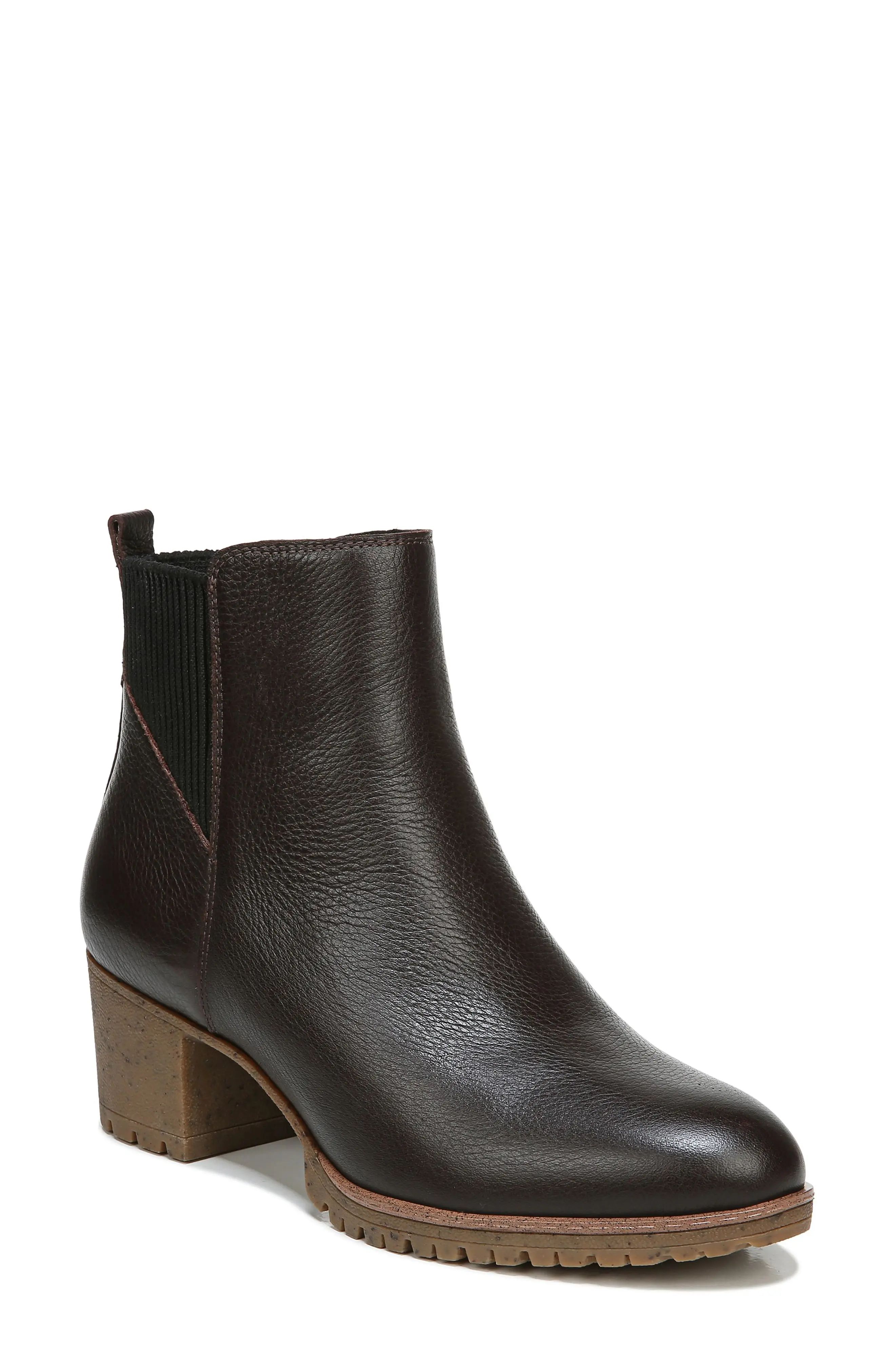 Dr. Scholl's Lively Waterproof Bootie, Size 9.5 in Brown Leather at Nordstrom | Nordstrom