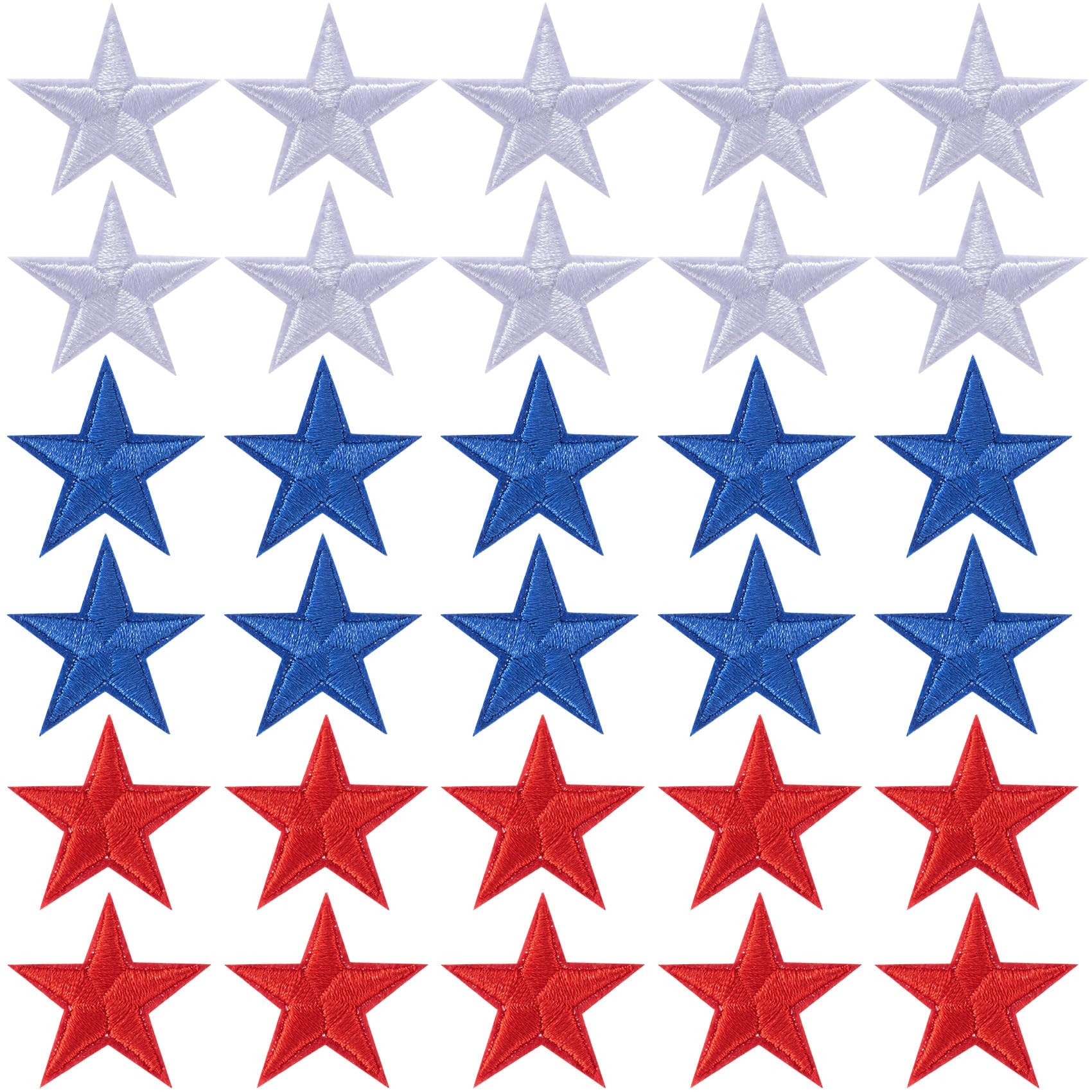 PAGOW 30 Pcs Star Iron on Patch, 1 Inch Sew on Star Embroidered Patches, Iron on Patches Embellis... | Amazon (US)