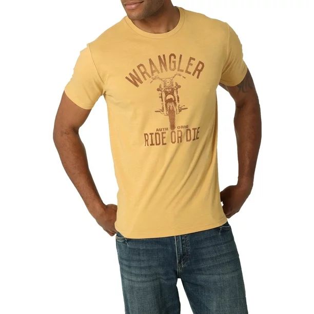 Wrangler Men's Short Sleeve Knit Tee, Sizes S-3XL - Walmart.com | Walmart (US)