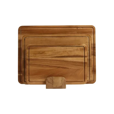 Sango Atelier Acacia Wood 4-Piece Cutting Board Set with Stand - Stackable Kitchen Chopping Boards for Meat, Vegetables & Charcuterie | Wayfair North America