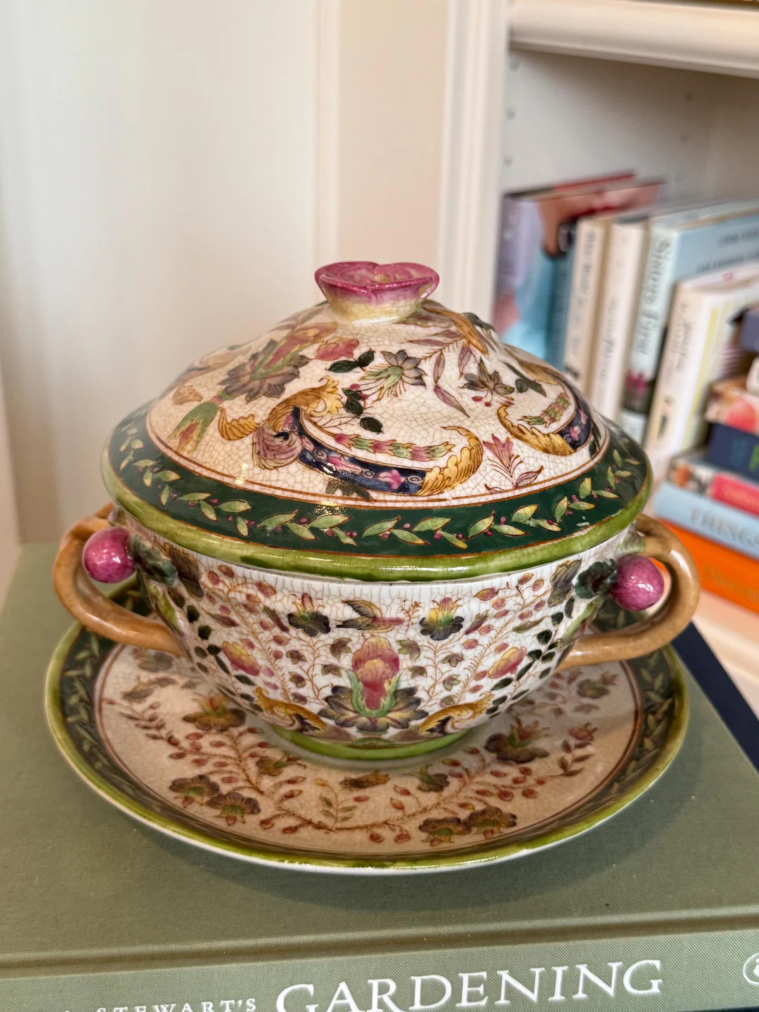 Vintage Chinoiserie Tureen with Lid & Underplate | Floral Bird Motif | Decorative Soup Tureen | C... | Etsy (US)