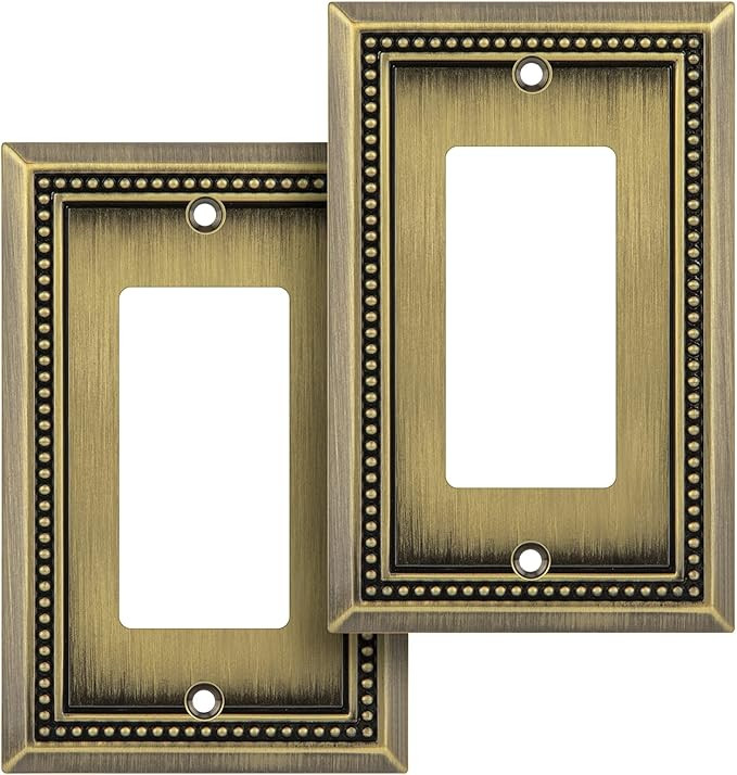 Sunken Pearls Heavy Duty Decorative Wall Plate Switch Plate Outlet Cover (Single Decorator, 2 Pac... | Amazon (US)