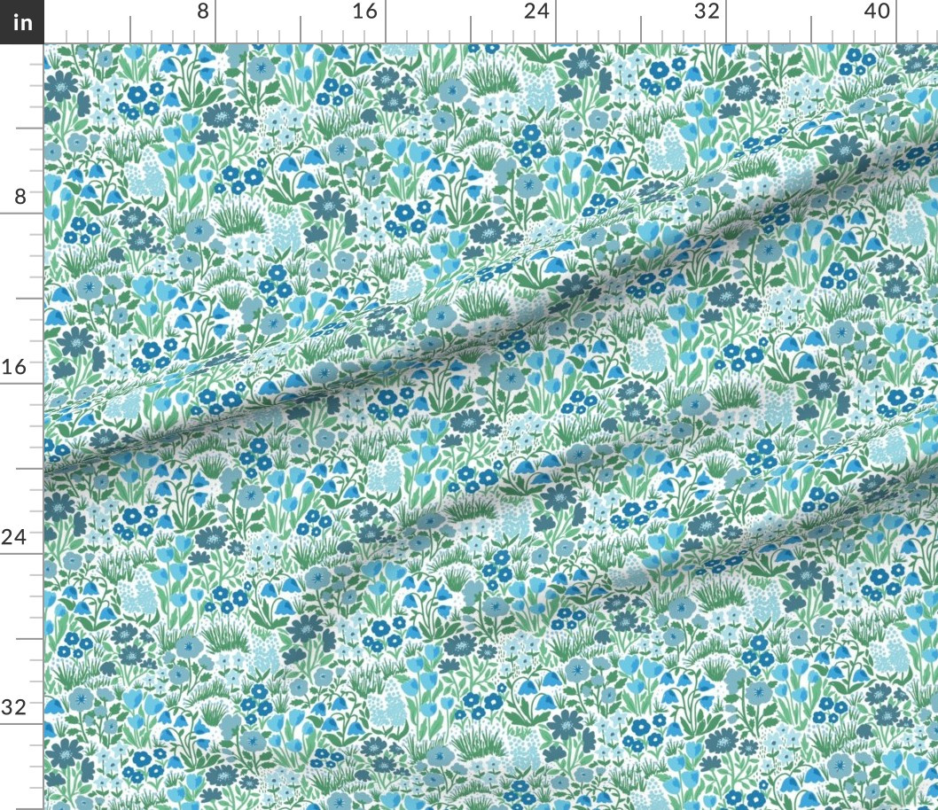 XS - Ditsy Wildflowers (Blue) Fabric | Spoonflower | Spoonflower
