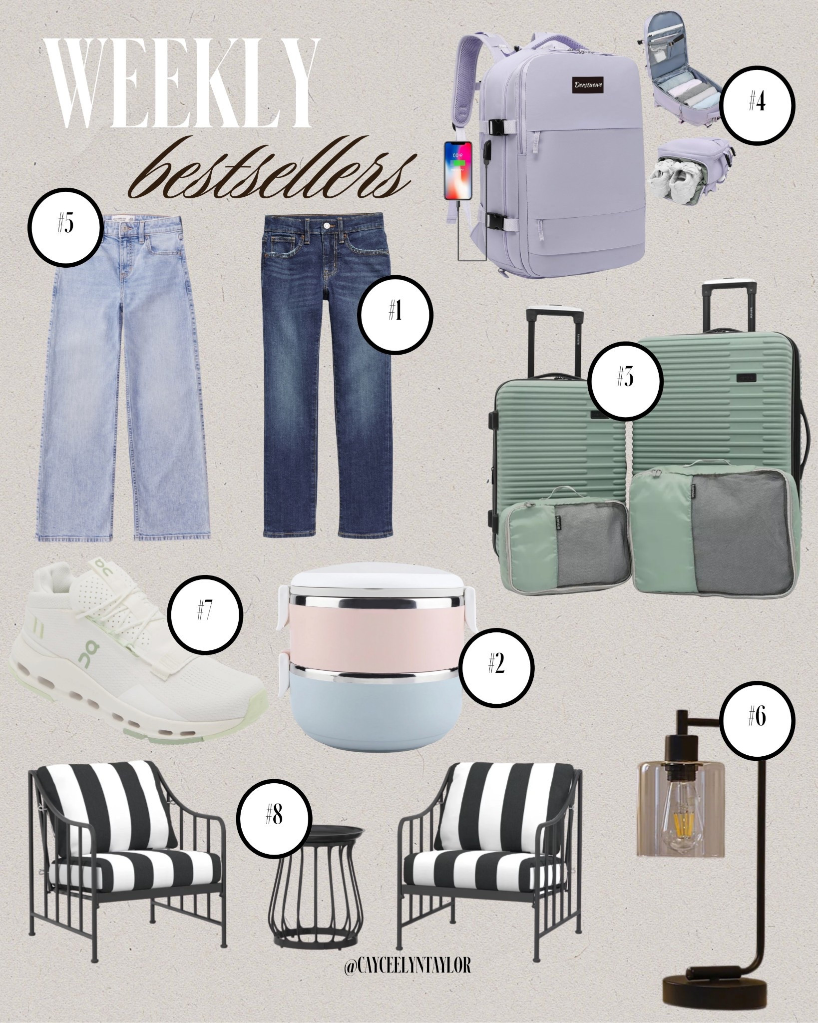 Weekly Bestsellers! 

Style tips - Trendy fashion - Outfit inspo - Travel essentials - Suitcase - Chairs - Outdoor finds - Lamp

#LTKSeasonal #LTKHome #LTKStyleTip