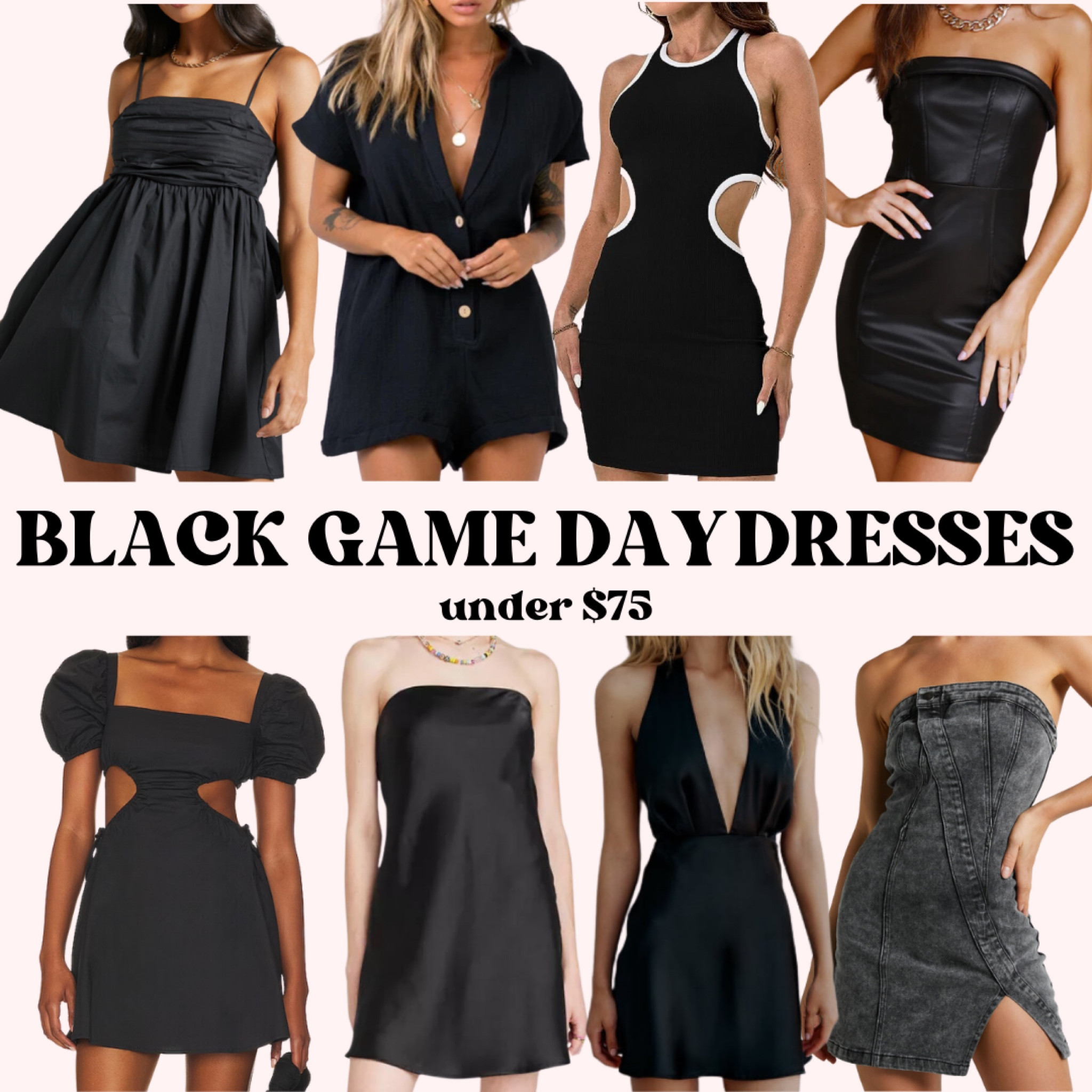 Black gameday casual dresses all under $75! 🖤 college gameday, country concert, affordable fashion 

#LTKFind #LTKunder100 #LTKstyletip