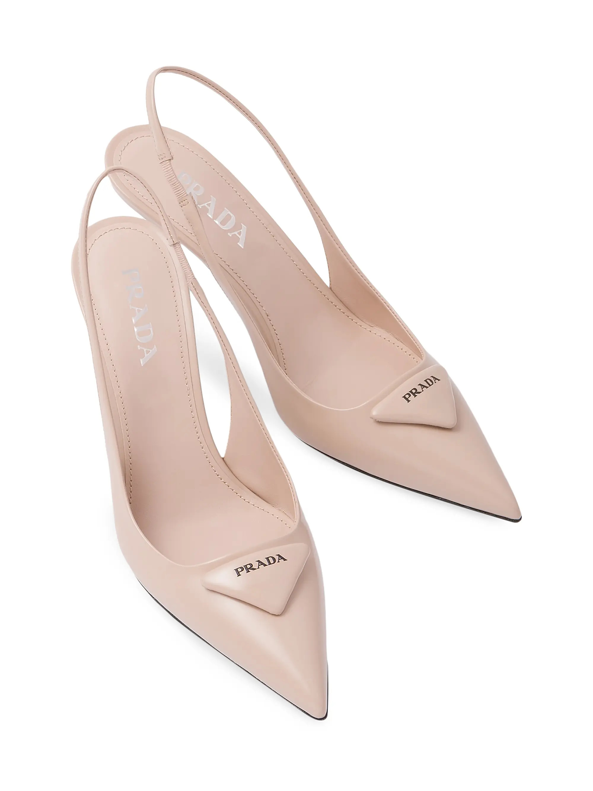 Brushed 75MM Leather Slingback Pumps | Saks Fifth Avenue