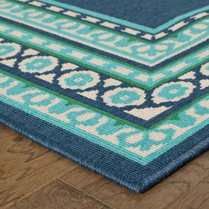 Kailani Navy/Green Indoor/Outdoor Area Rug | Wayfair North America