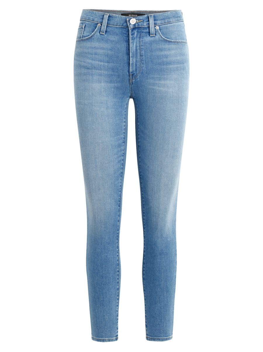 Hudson Jeans Barbara High-Rise Stretch Crop Super-Skinny Jeans | Saks Fifth Avenue