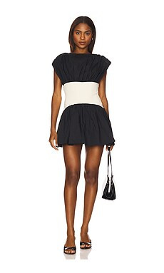 Lovers and Friends Jayden Mini Dress in Black & Cream from Revolve.com | Revolve Clothing (Global)