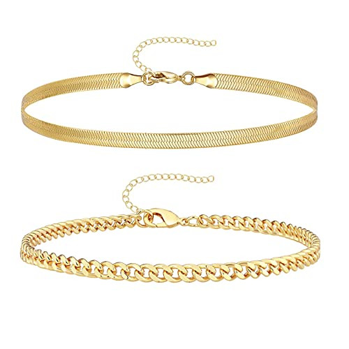 Amazon.com: Gokeey Gold Bracelets for Women Trendy 14K Gold Plated Jewelry Sets Stack Dainty Stac... | Amazon (US)