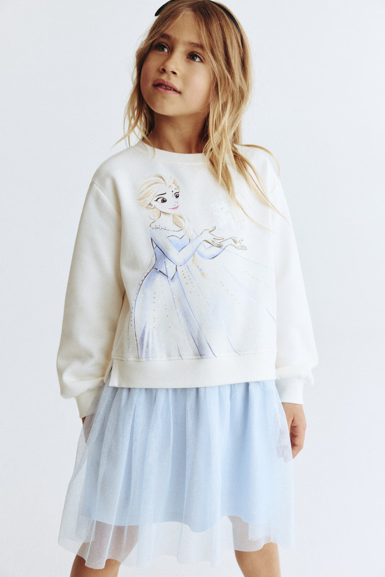 Printed tulle-skirt sweatshirt dress | H&M (UK, MY, IN, SG, PH, TW, HK)