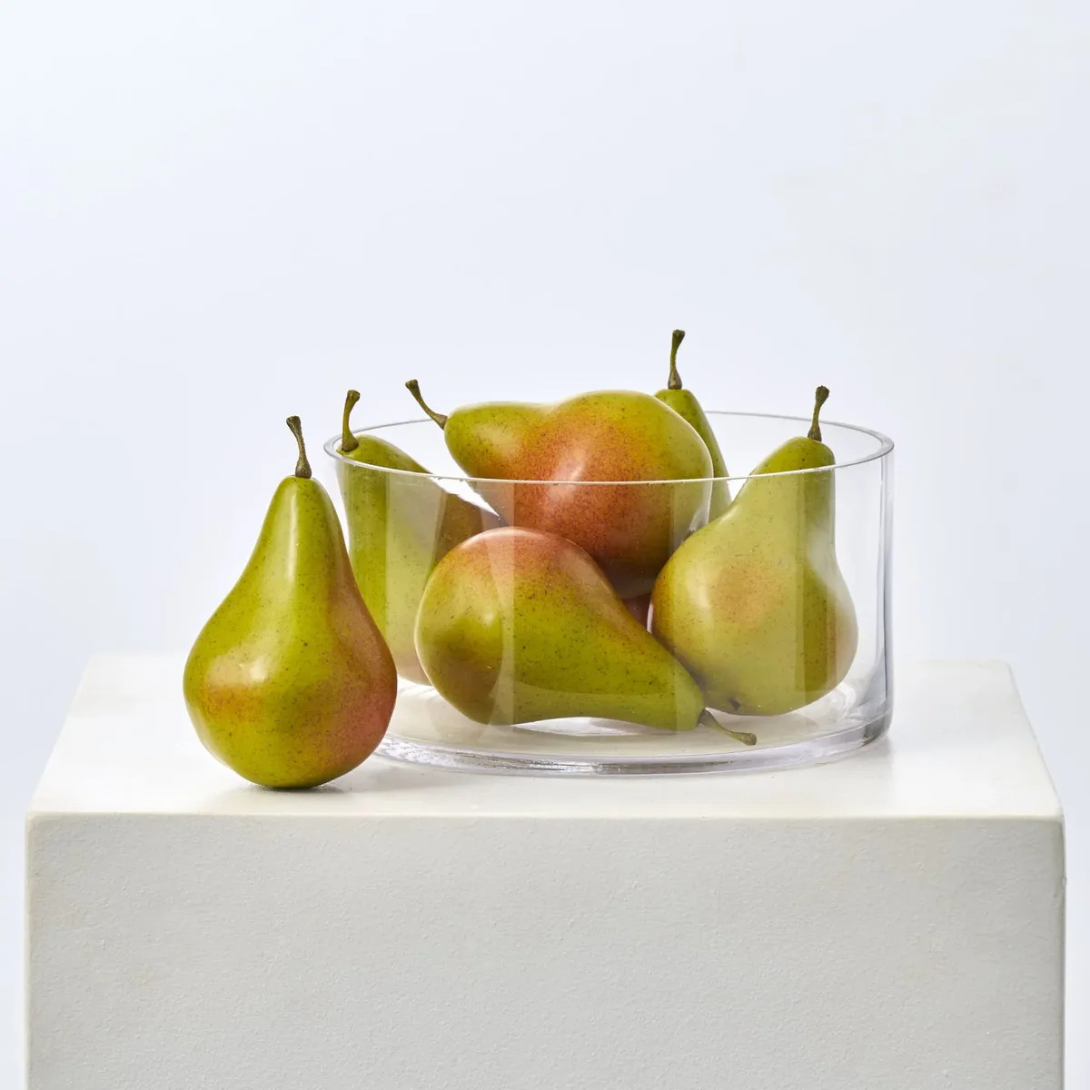 Half a Dozen Green & Red Bosc Pears Decorative Faux Fruit | Darby Creek Trading