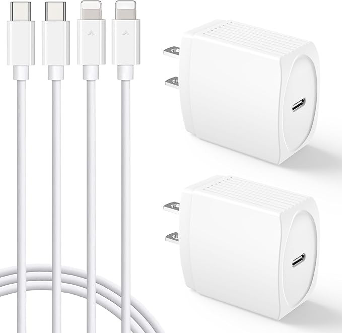 20W USB C Fast Charger 10 FT Compatible with iPhone 14 13 12 11 XS XR X 8 iPad, 2 Pack PD Wall Ch... | Amazon (US)