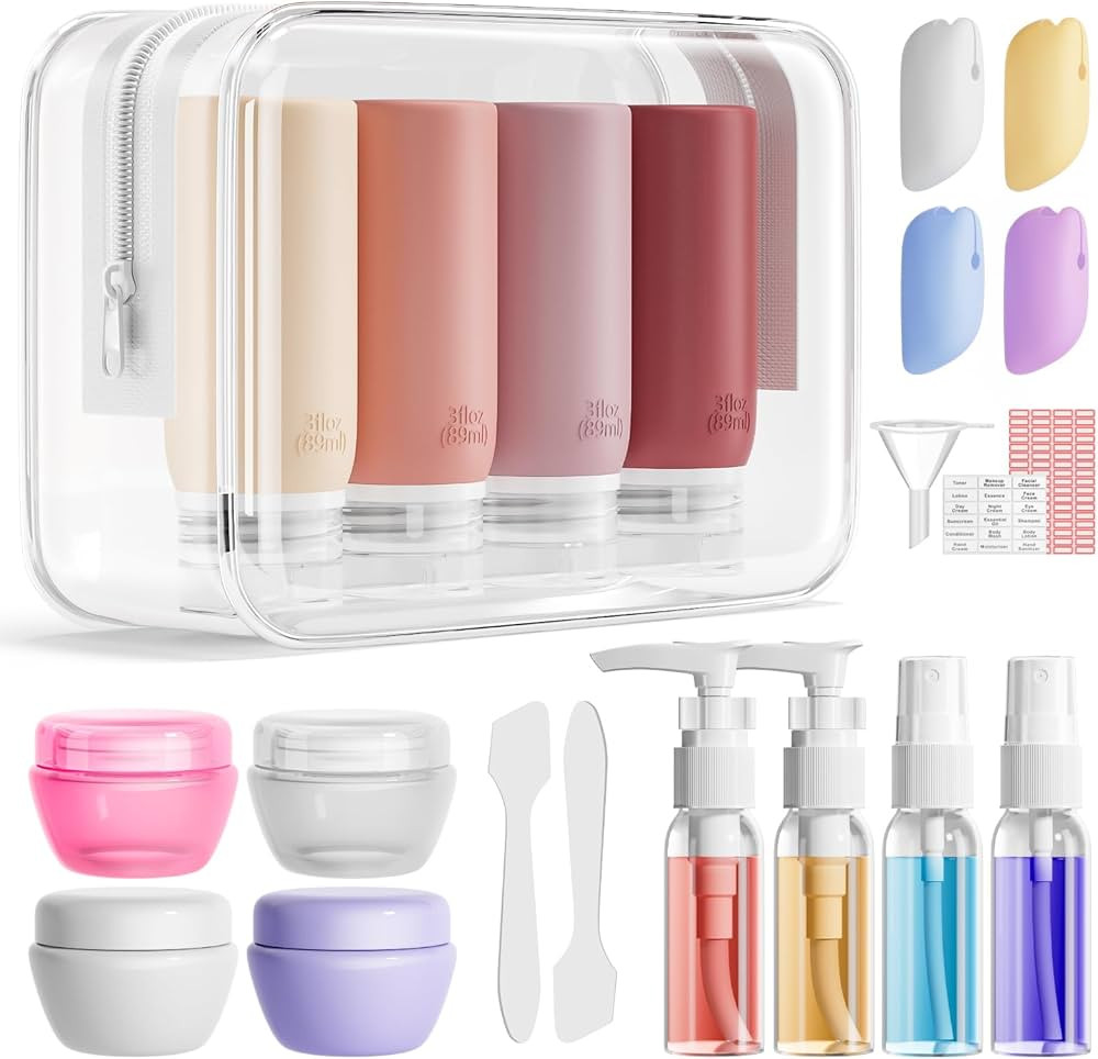 Muslish 21 Pack Travel Bottles for Toiletries, Leak-Proof TSA Compliant Silicone Travel Size Cont... | Amazon (US)