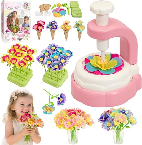 WKYCOE Fabric Flower Bouquets Craft Kit, DIY Arts and Crafts for Kids 4 5 6 7 8 9 Year Toddler Gi... | Amazon (US)