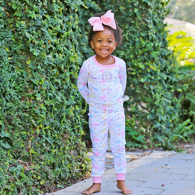 Pink Bunny Wonderland Pajamas | Classic Whimsy