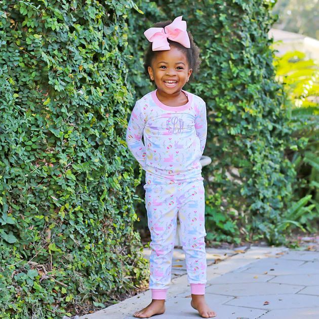 Pink Bunny Wonderland Pajamas | Smocked Auctions