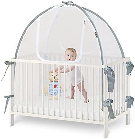Baby Crib Tent Safety Net, Durable Strong Net, Self-Locking Zippers, Protects from Baby Climbing ... | Amazon (US)