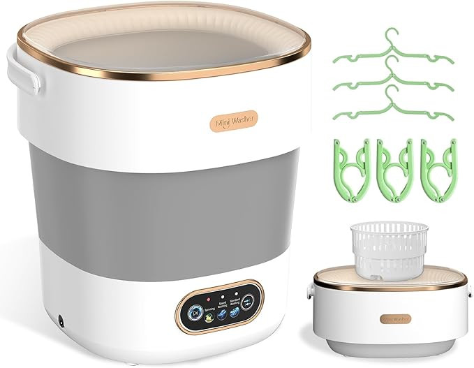 Portable Washing Machine, Folding 20L Mini Washer and Spin-Dryer, 3 Cleaning Modes & Deep Cleanin... | Amazon (US)