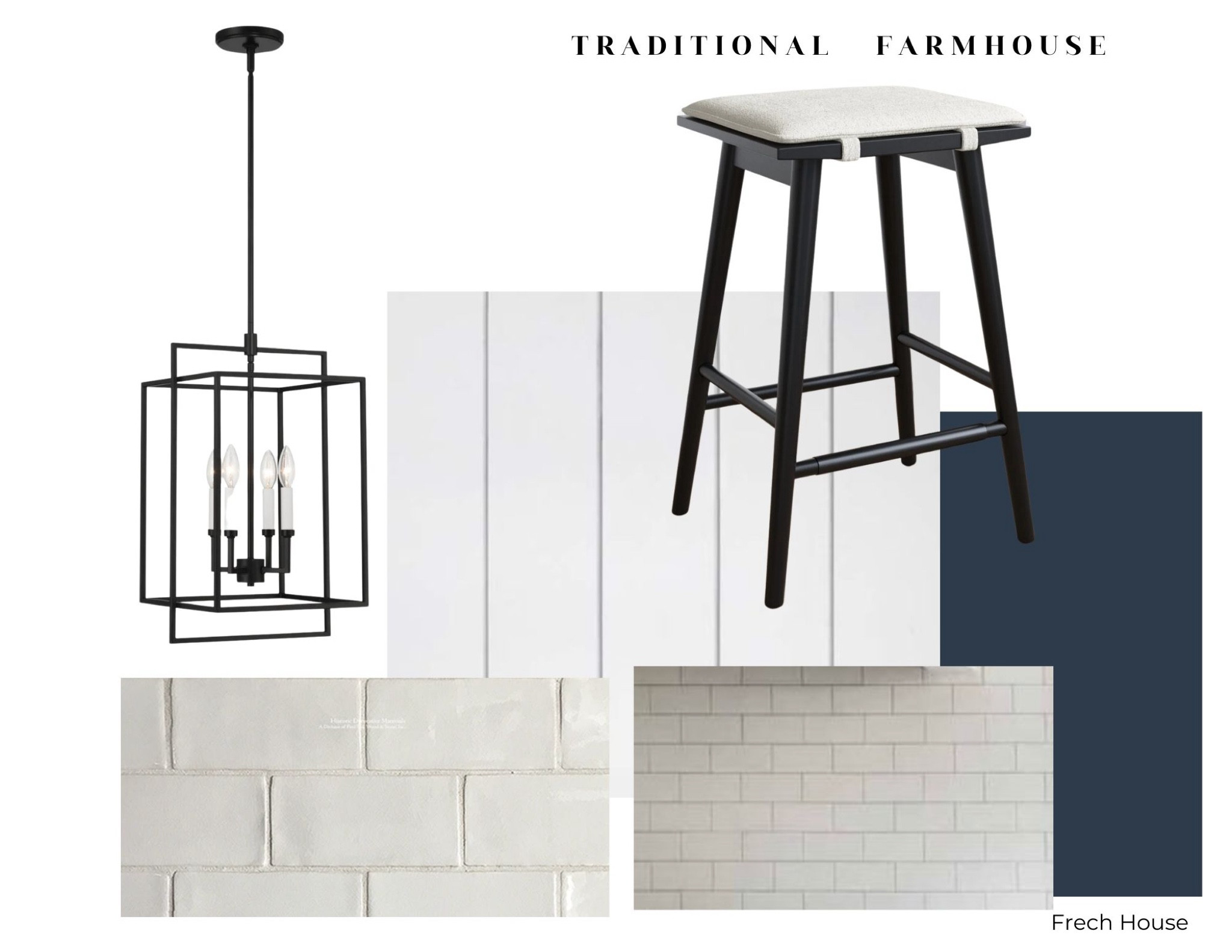 Traditional farmhouse kitchen. Two options for backsplash, dark blue island and white cabinets. Adding in shiplap on one wall will bring in a traditional farmhouse feel! 

#LTKHome