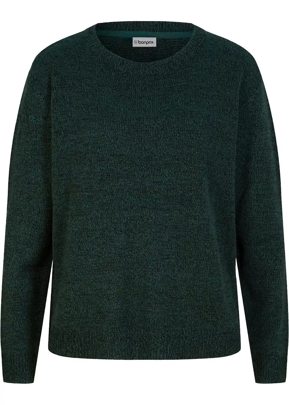 Strick-Pullover mit Rundhals-Ausschnitt in Melange | Bonprix DE